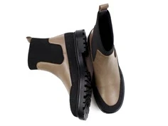 Angulus black/taupe støvlette med elastik